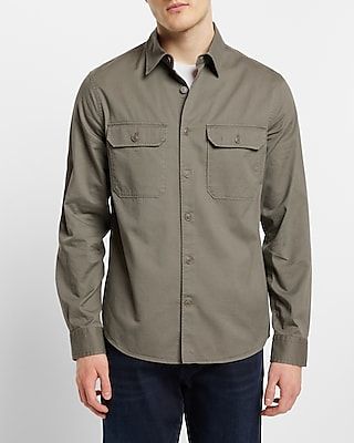 Double Pocket Cotton-Blend Shirt Men