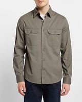 Double Pocket Cotton-Blend Shirt Green Men's S