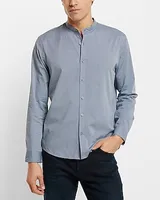 Light Weight Stretch Cotton Shirt Blue Men's XS