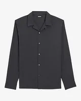 Light Weight Stretch Cotton Shirt Black Men's S