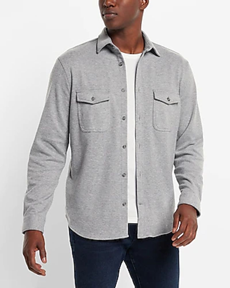 Big & Tall Solid Twill Sweater Flannel Gray Men's XXL