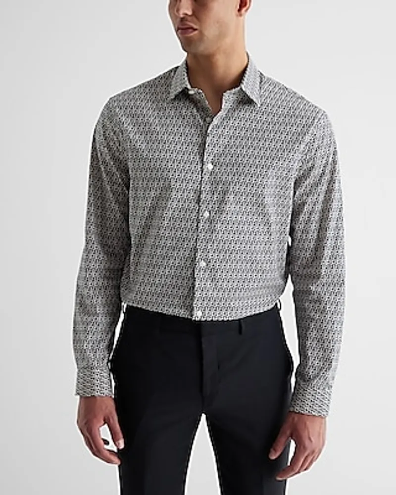 Slim Maze Geo Print Stretch 1Mx Dress Shirt