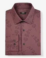 Slim Stem Floral Stretch 1Mx Dress Shirt Purple Men's XS