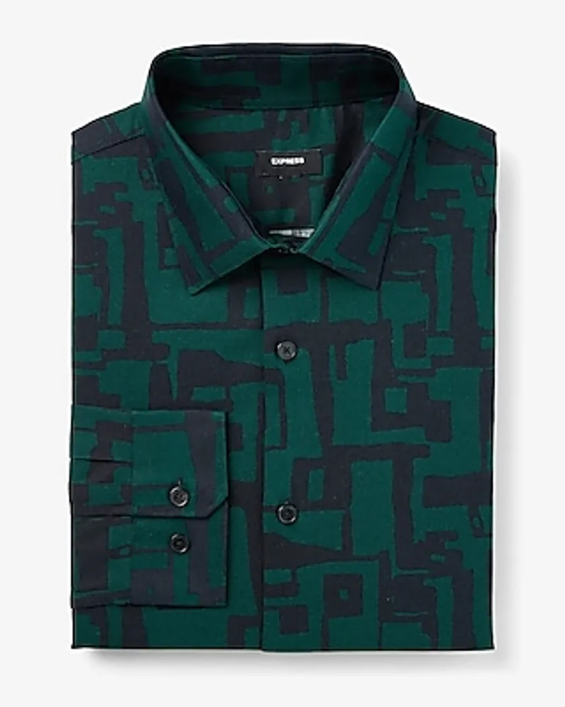 Classic Abstract Maze Square Print Stretch 1Mx Shirt