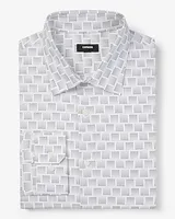 Big & Tall Slim Dot Square Stretch 1Mx Dress Shirt White Men's XXL