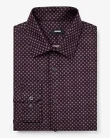 Slim Line Circle Geo Stretch 1Mx Dress Shirt Purple Men's XS