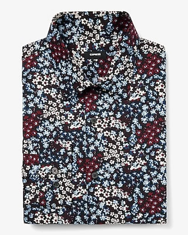 floral dress shirt express Slim Mini Floral Wrinkle-resistant Everyday Performance Dress Shirt