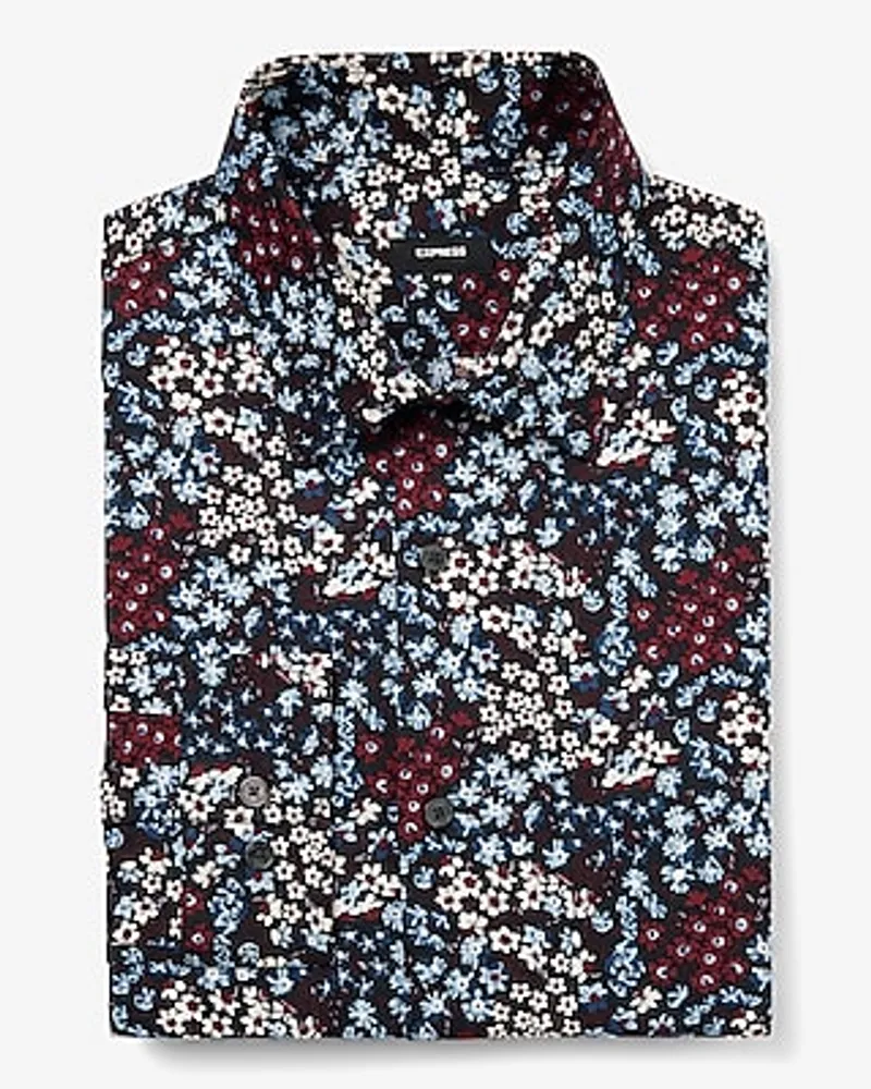 Slim Mixed Floral Stretch 1Mx Dress Shirt