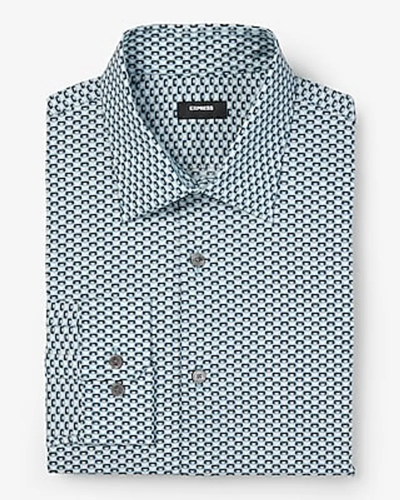 Slim Triangle Geo Stretch 1Mx Dress Shirt Neutral Men's Tall