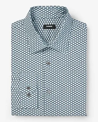 Slim Triangle Geo Stretch 1Mx Dress Shirt Neutral Men's L