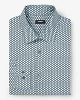 Slim Triangle Geo Stretch 1Mx Dress Shirt Neutral Men's