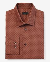 Extra Slim Geo Print Stretch 1Mx Dress Shirt Brown Men