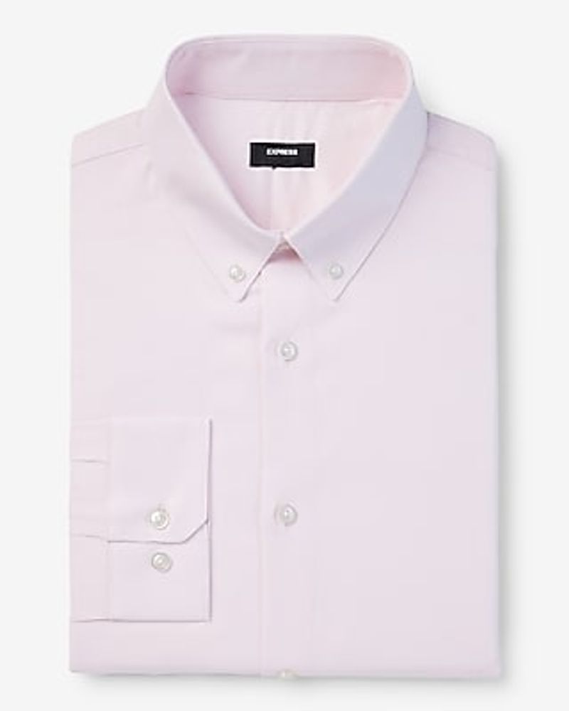 Classic Solid Stretch Pinpoint Oxford 1Mx Dress Shirt Pink Men's XS