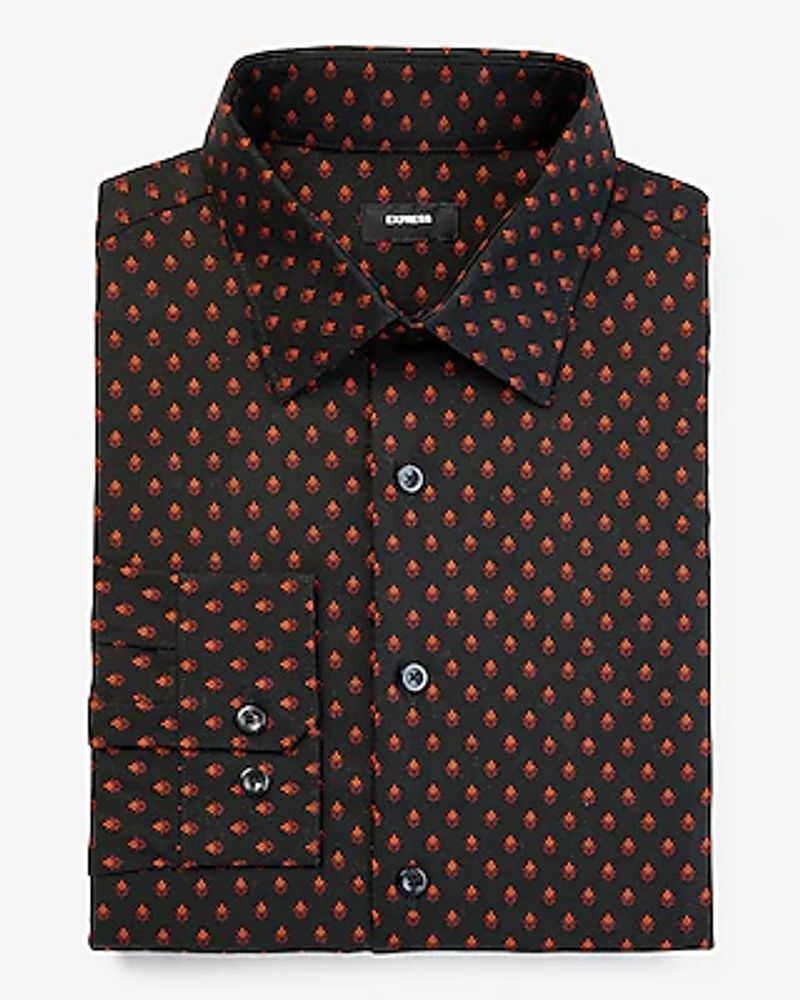 Express Slim Geo Print Stretch 1Mx Dress Shirt Black Men's | Foxvalley Mall