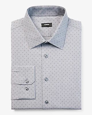 Slim Dot Print Stretch 1Mx Dress Shirt Neutral Men's XS