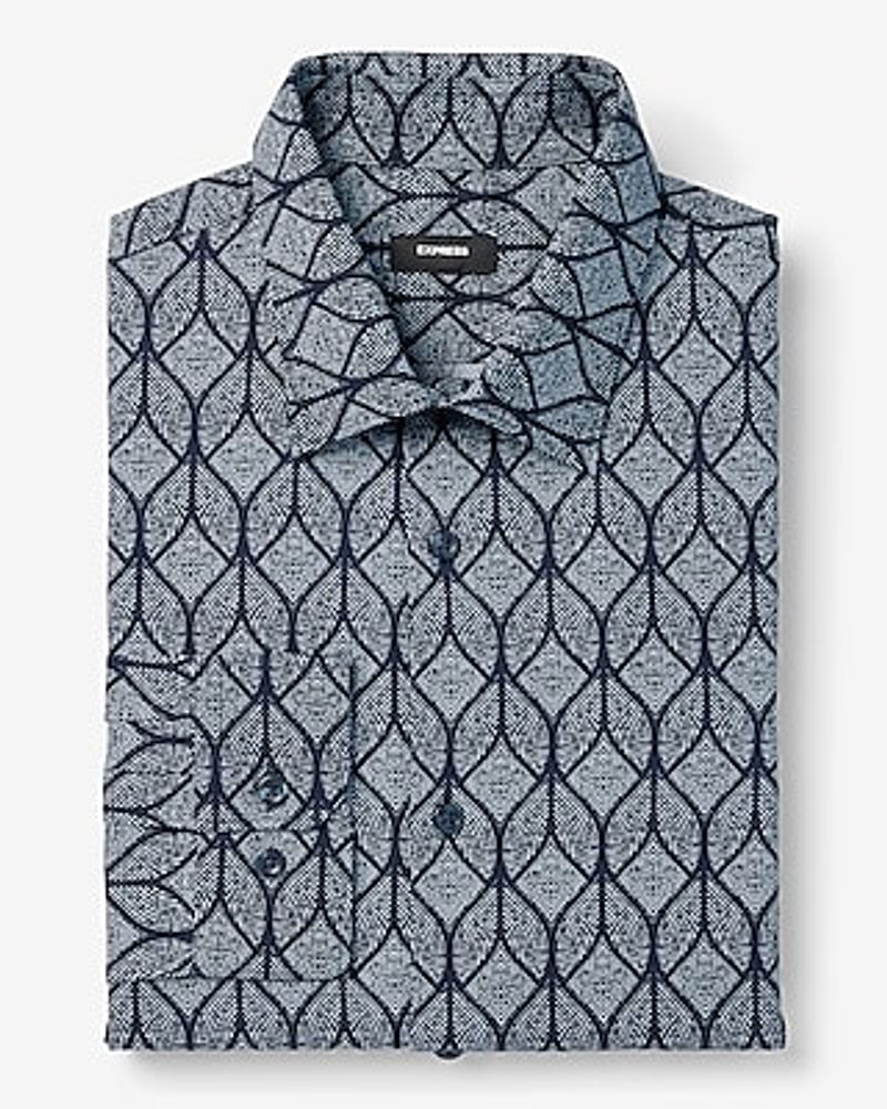 Slim Geo Print Stretch 1Mx Dress Shirt Men's