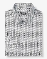 Slim Geo Print Stretch 1Mx Dress Shirt Neutral Men's M Tall