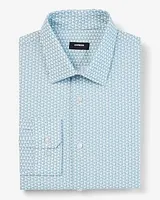 Slim Mini Triangle Print Stretch 1Mx Dress Shirt Green Men