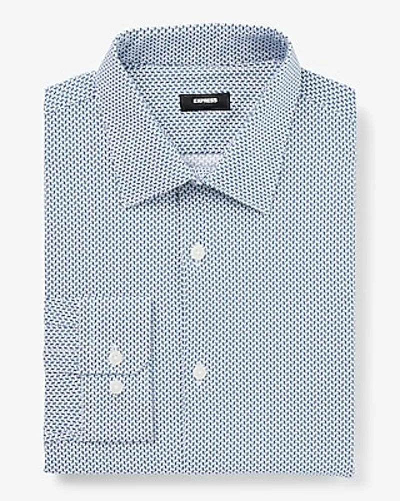 Classic Mini Hook Geo Stretch 1Mx Dress Shirt Blue Men's XS