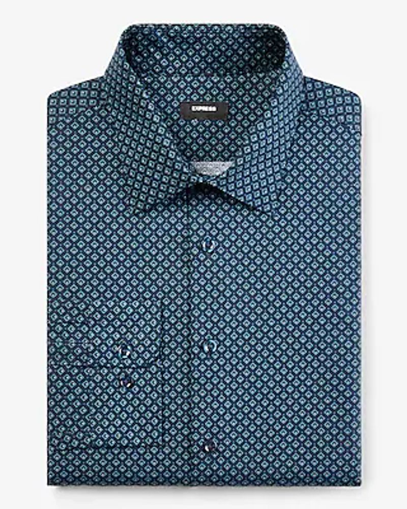 Slim Mini Geo Print Stretch 1Mx Dress Shirt