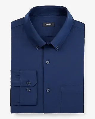 Big & Tall Slim Oxford Stretch 1Mx Dress Shirt Blue Men's XXL