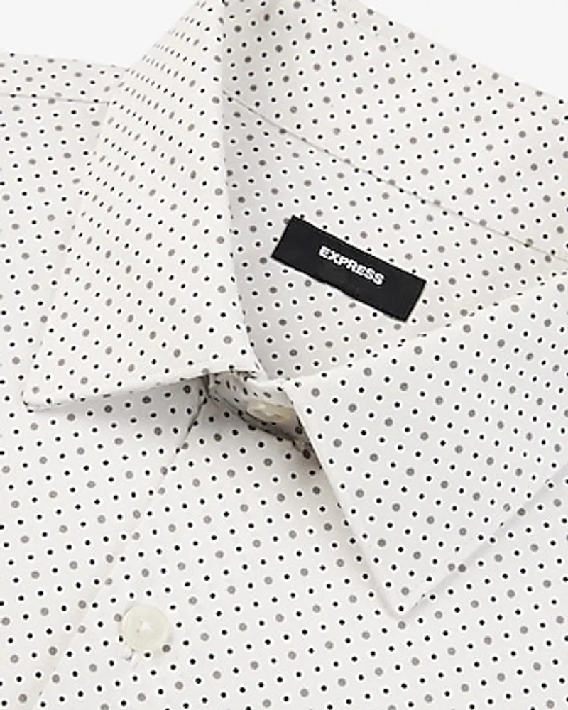 Big & Tall Extra Slim Dot Stretch 1Mx Dress Shirt Neutral Men's XXL