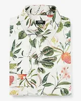 Slim Floral Stretch 1Mx Dress Shirt Neutral Men's XS