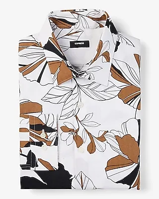 Extra Slim Floral Herringbone Stretch 1Mx Dress Shirt
