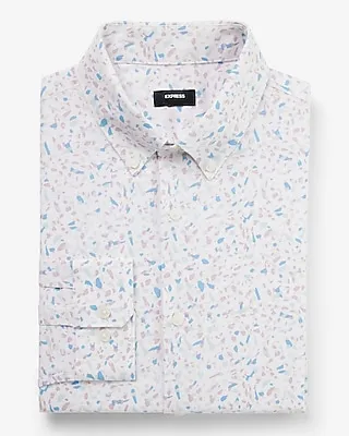 Slim Abstract Print Stretch Modern Tech 1Mx Dress Shirt