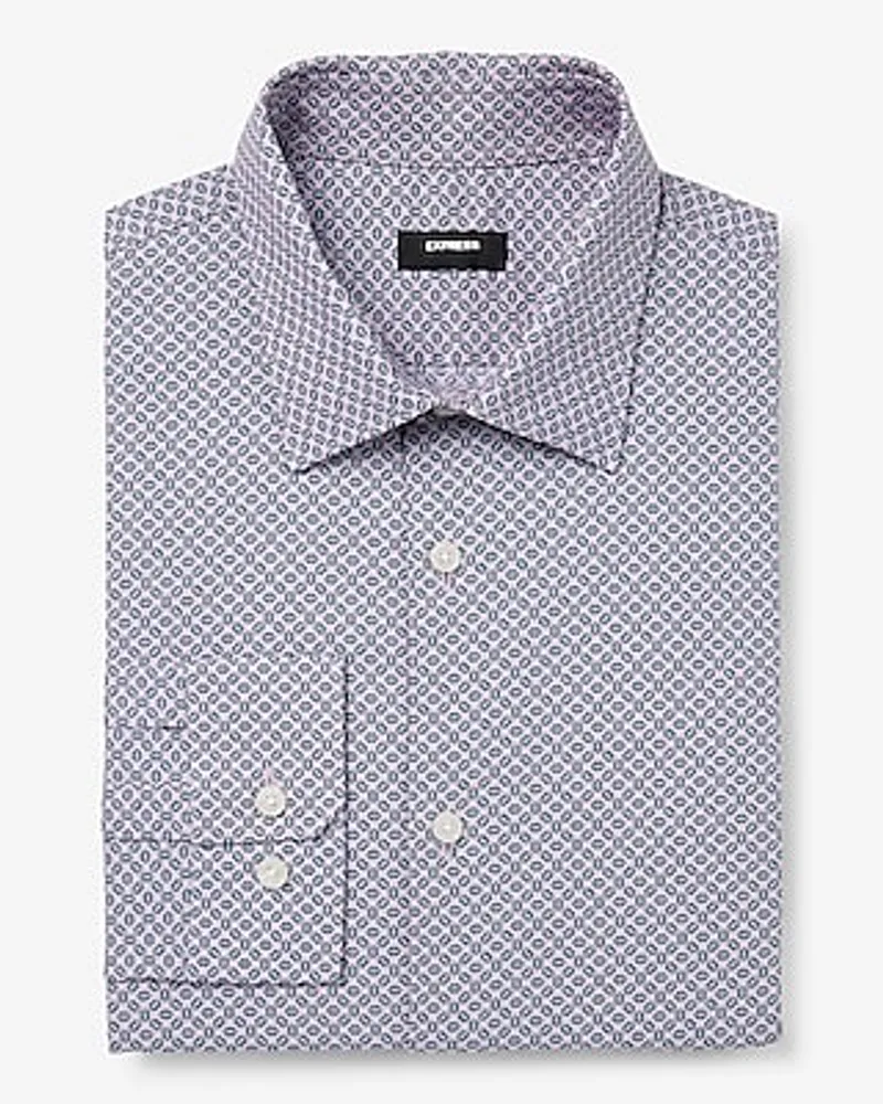 Slim Mini Geo Print Stretch Modern Tech 1Mx Dress Shirt