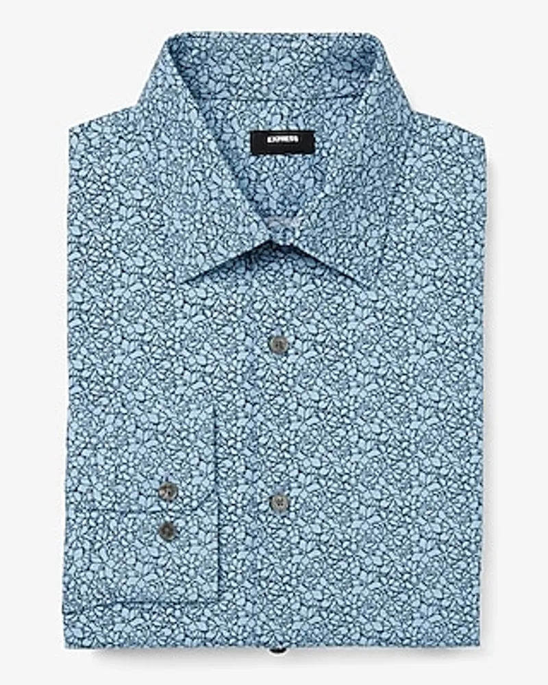 Slim Line Floral Stretch Modern Tech 1Mx Dress Shirt