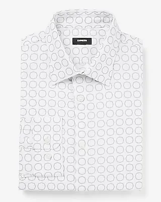 Big & Tall Slim Geo Print Stretch Modern Tech 1Mx Dress Shirt Gray Men's XXL