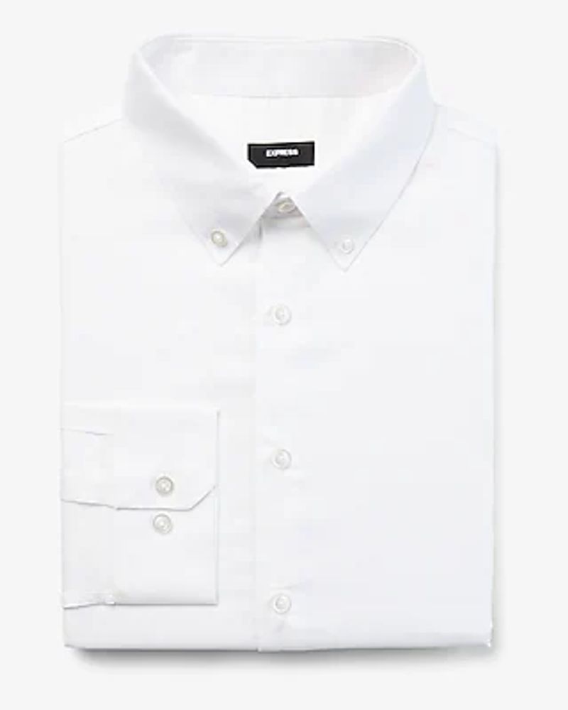 slim solid stretch oxford shirt
