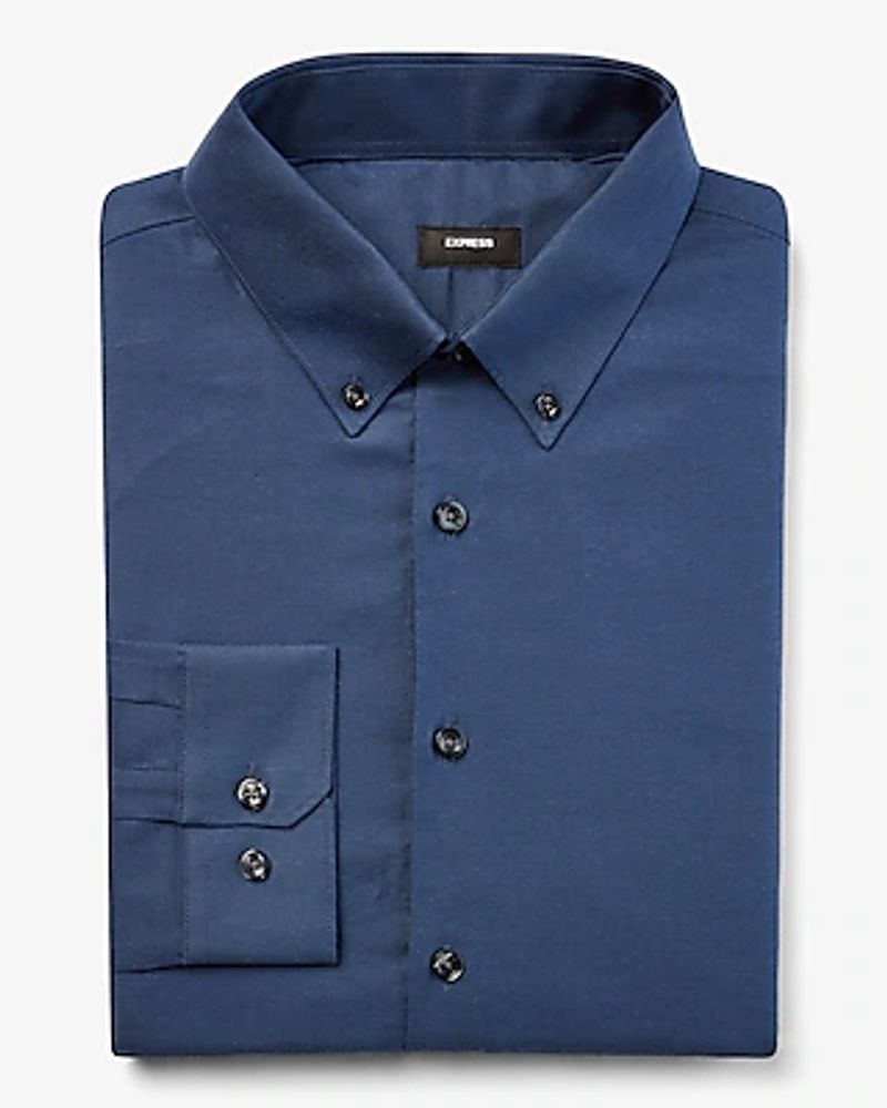 Extra Slim Solid Stretch Pinpoint Oxford 1Mx Dress Shirt Blue Men's XXL Tall