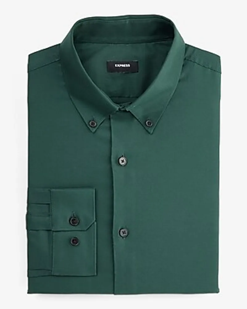 slim solid stretch oxford shirt