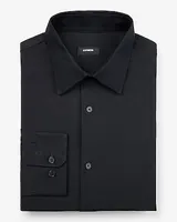 Classic Textured Diamond Print Stretch 1Mx Dress Shirt Black Men's