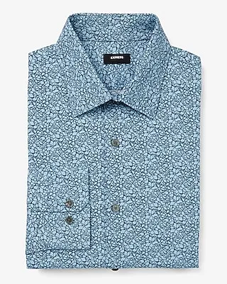 Slim Floral Print Stretch 1Mx Dress Shirt Men's