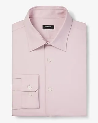 Big & Tall Extra Slim Solid Twill Stretch 1Mx Dress Shirt Pink Men's XXL