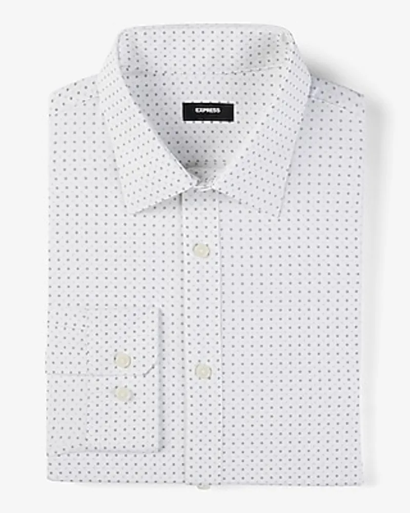 Slim Dot Print Wrinkle-Resistant Performance Dress Shirt