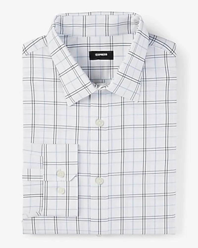 Slim Plaid Wrinkle-Resistant Performance Dress Shirt