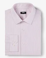 Big & Tall Slim Striped Stretch 1Mx Dress Shirt Pink Men's XXL