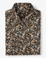 Slim Floral Bird Print Stretch 1Mx Dress Shirt