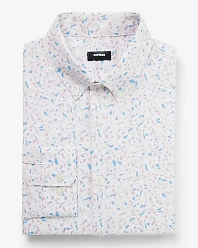 Express Slim Spotted Stretch 1Mx Dress Shirt | MainPlace Mall