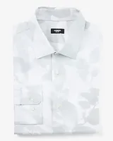 Slim Shadow Floral Stretch 1Mx Dress Shirt Gray Men's S