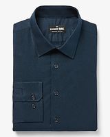 Slim Solid Stretch Cotton 1Mx Dress Shirt Blue Men's Tall