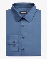 Extra Slim Solid Stretch Cotton 1Mx Dress Shirt Blue Men's L