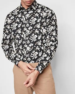 Slim Floral Stretch 1Mx Dress Shirt Men's XL