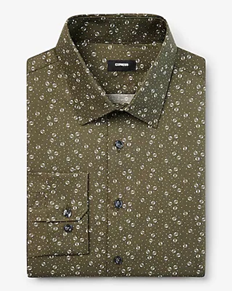 Slim Dot Print Stretch 1Mx Dress Shirt