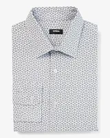 Extra Slim Geo Print Stretch 1Mx Dress Shirt White Men's XXL Tall