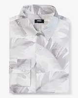 Slim Feather Print Stretch 1Mx Dress Shirt